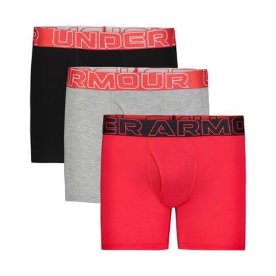 Under Armour UA PERFORMANCE COTTON- SOLID 4, 3-Pack Performance Cotton-Red, YM