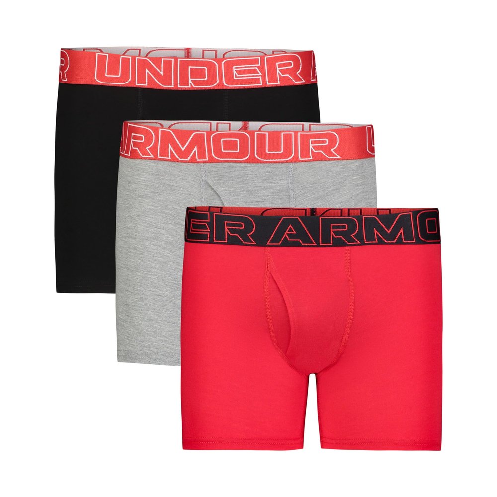 Under Armour UA PERFORMANCE COTTON- SOLID 4, 3-Pack Performance Cotton-Red, YM