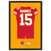 Sporticulture NFL American Football Kansas City Chiefs - Patrick Mahomes Jersey Print Framed Wall Art Picture Poster for Boys Bedroom and Man Cave Decor - Ready to Hang, Red 14" x 20", Small view 1
