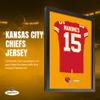 Sporticulture NFL American Football Kansas City Chiefs - Patrick Mahomes Jersey Print Framed Wall Art Picture Poster for Boys Bedroom and Man Cave Decor - Ready to Hang, Red 14" x 20", Small view 2