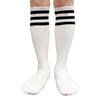 COUVER Women Cotton Tube 3 Stripes Activewear Knee-High Socks, Women Shoe Size 5-9, 1 Pair, White Black view 1