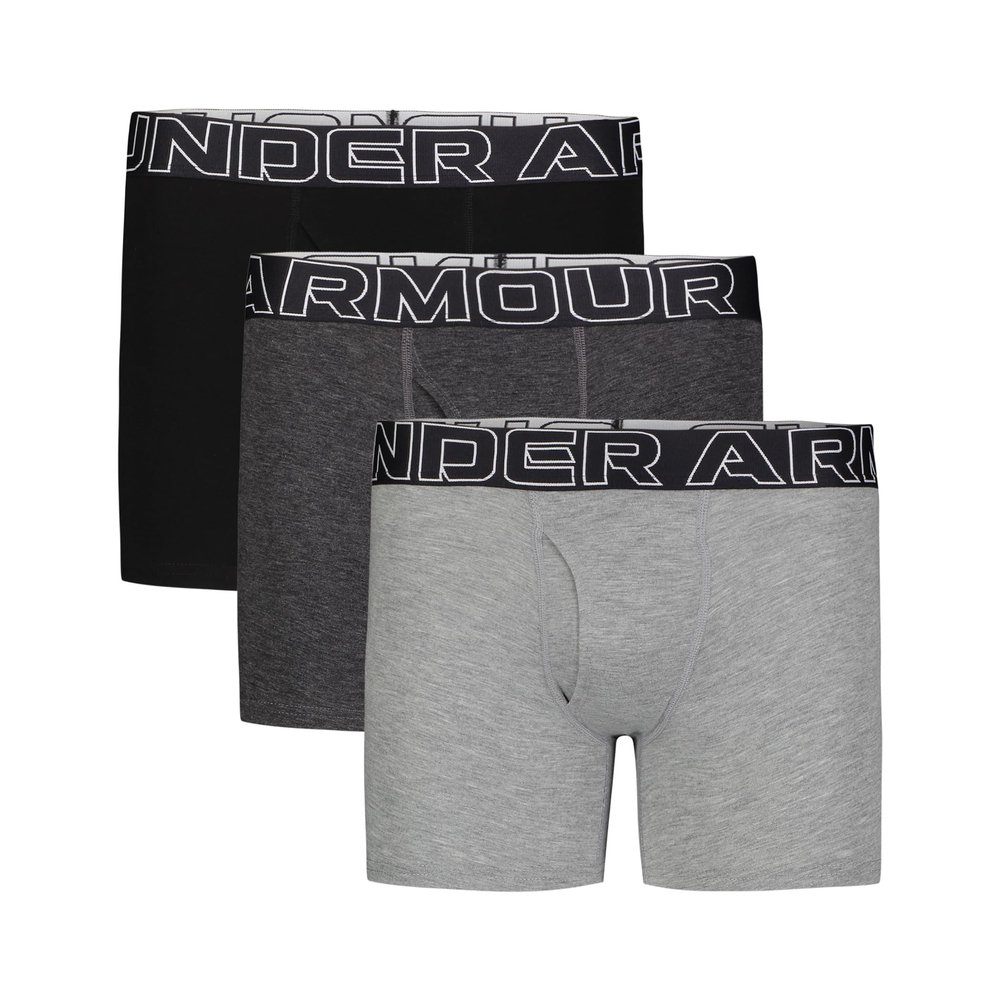Under Armour Boys Boxer Brief Underwear (Big Kid) Steel Medium