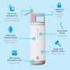 GROSCHE Alpine Flip n' Sip 20 oz Insulated Water Bottle - Stainless Steel, Leakproof Flask with Straw - Perfect for Gym, Travel & Outdoor Use - Keeps Water Cold up to 60 hrs - Cream White view 4