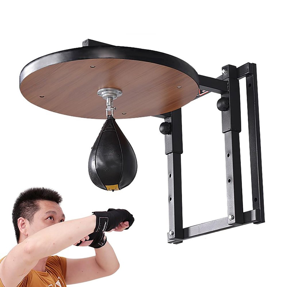 WIKINK Boxing Punching Bag Stand, Professional Reflex Ball Stand with Height Adjustable Black Speed Ball Platform, Upgrade Your Boxing Training for Wall-Mounted Punching