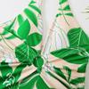 AFAVOM Women's One Piece Swimsuits with Cover up Wrap Skirt Sarong Retro Floral Print Swimsuit Bathing Suit Ruffle V-Neck Monokini Swimwear Coverups Two Piece Bikini Set Beachwear Green Leaves S view 4