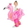 KOOY Kids Halloween Inflatable Costume, Ride On Flamingo Air Blow up Funny Inflatable Suit, Halloween Costumes for Girl/Child 7-10 Yrs view 1