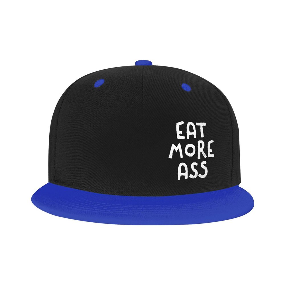 Eat More Ass Hat Flat Brim Baseball Cap Hip Hop Hat Trucker Dad Hats Blue