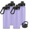 24oz Insulated Water Bottle with Straw Lid, Stainless Steel Metal Water Bottle with Straw & Wide Mouth Lid, Double Wall Vacuum Water Bottle for Hiking Camping, Lavender 4 Pack view 1