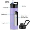 24oz Insulated Water Bottle with Straw Lid, Stainless Steel Metal Water Bottle with Straw & Wide Mouth Lid, Double Wall Vacuum Water Bottle for Hiking Camping, Lavender 4 Pack view 2