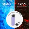 24oz Insulated Water Bottle with Straw Lid, Stainless Steel Metal Water Bottle with Straw & Wide Mouth Lid, Double Wall Vacuum Water Bottle for Hiking Camping, Lavender 4 Pack view 4