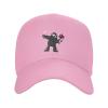 Adjustable Panda with Flowers in Hand Baseball Caps for Men Women Hat Truck Driver Hats Funny Baseball Cap Pink view 4