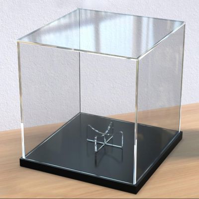 Basketball Display Case, Clear Acrylic Box for Showcasing Sports Memorabilia, Dustproof Protection Showcase for Action Figures Toys Soccer Ball Collectibles(12x12x12 Inch) ( Color : Black , Size : 11.
