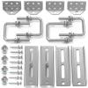 4 Pcs 8 inch Galvanized Swivel Top Bunk Bracket Kit with Hardware, for 3"x3"2"x3",1.5"x3" Boat Trailer Bunk Brackets, for Boat Trailer Bunk Brackets & Square U-Bolts - Fishing Boat or Sailboat view 1