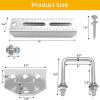 4 Pcs 8 inch Galvanized Swivel Top Bunk Bracket Kit with Hardware, for 3"x3"2"x3",1.5"x3" Boat Trailer Bunk Brackets, for Boat Trailer Bunk Brackets & Square U-Bolts - Fishing Boat or Sailboat view 2