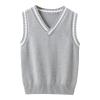 Miaeowve Kids Boys Girls Unisex Sleeveless Sweater Vest Pullover Knitted Jumper Student School Uniform Grey A 9-10 Years view 1