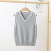Miaeowve Kids Boys Girls Unisex Sleeveless Sweater Vest Pullover Knitted Jumper Student School Uniform Grey A 9-10 Years view 2