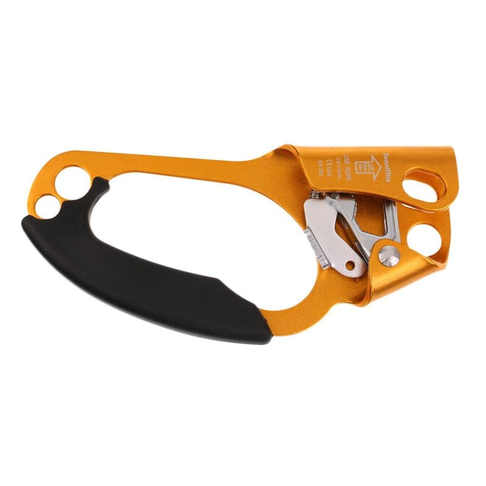 Arborist Climbing Right/Left Hand Ascender Riser 8-13mm Rope Clamp Grasp Device - CE Approved, Gold