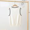 Miaeowve Kids Boys Girls Unisex Sleeveless Sweater Vest Pullover Knitted Jumper Student School Uniform White A 9-10 Years view 3