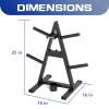 A-Frame Weight Plate Tree for 1" Olympic Plates - Holds 300 lbs, Dumbbell Rack and Home Gym Storage Stand - Organize Your Workout Area view 2