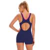 IMEKIS Women One Piece Swimsuit Boyleg Racerback Tummy Control Bathing Suit Sport Color Block Rash Guard Swimwear Suit Blue XX-Large view 3