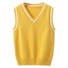 Miaeowve Kids Boys Girls Unisex Sleeveless Sweater Vest Pullover Knitted Jumper Student School Uniform Yellow A 5-6 Years view 1