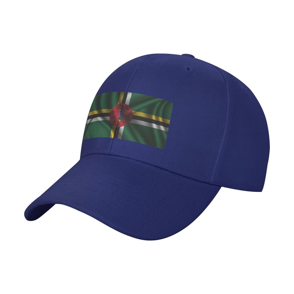 Adjustable Silk Style Flag of Dominica Baseball Caps for Men Women Hat Truck Driver Hats Funny Baseball Cap Blue