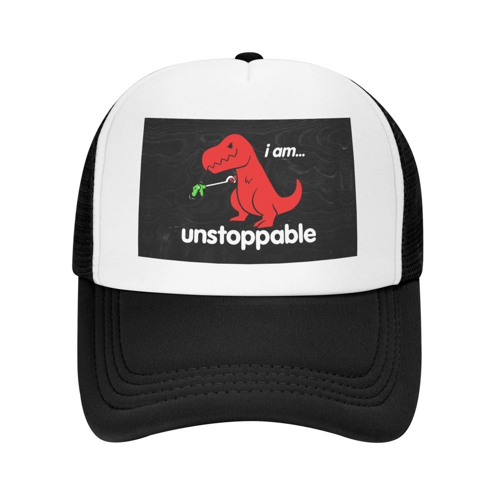 Rex I Am Unstoppable Trucker Hat Summer Mesh Cap with Adjustable Snapback Strap Unisex Black