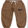 BINPAW Girls Cargo Pants Drawstring Elastic Waist Loose Tapered Jogger Pants with Pockets, Brown, 13-14 Years = Tag 170 view 4