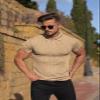Collared Muscle Shirts for Men Ribbed Knit Slim Fit Polo Shirts Short Sleeve, Mens V Neck T Shirts Casual Stylish Khaki view 2