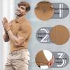 Collared Muscle Shirts for Men Ribbed Knit Slim Fit Polo Shirts Short Sleeve, Mens V Neck T Shirts Casual Stylish Khaki view 4