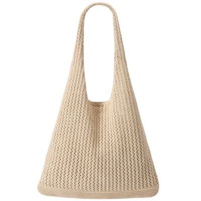 EIMMBD Crochet Bags for Women Beach Totes Bags Aesthetic Summer Tote Shoulder Hippie Bag Knit Bag(Khaki)