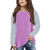 AIMAOMI Girls Shirts for Kids Sleeve Raglan Sleeve T Shirts Crewneck Tunic Tops Kids Teen Color (Purple, 10-11 Years) view 1