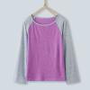 AIMAOMI Girls Shirts for Kids Sleeve Raglan Sleeve T Shirts Crewneck Tunic Tops Kids Teen Color (Purple, 10-11 Years) view 2