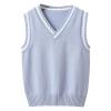Miaeowve Kids Boys Girls Unisex Sleeveless Sweater Vest Pullover Knitted Jumper Student School Uniform Light Blue A 2-3 Years view 1