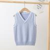 Miaeowve Kids Boys Girls Unisex Sleeveless Sweater Vest Pullover Knitted Jumper Student School Uniform Light Blue A 2-3 Years view 2