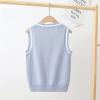 Miaeowve Kids Boys Girls Unisex Sleeveless Sweater Vest Pullover Knitted Jumper Student School Uniform Light Blue A 2-3 Years view 3
