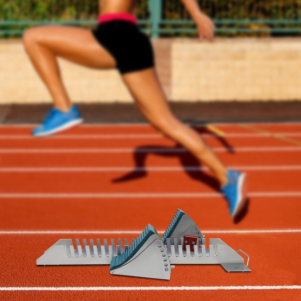 Competition Starting Block, Multi-Function Aluminum Alloy Starting Block with 6 Angle Adjustable Pedals, Strong Grip, Suitable for Schools, Training Camps, Plastic Tracks, Cinder Track