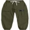 BINPAW Girls Cargo Pants Drawstring Elastic Waist Loose Tapered Jogger Pants with Pockets, Army Green, 9-10 Years = Tag 150 view 4
