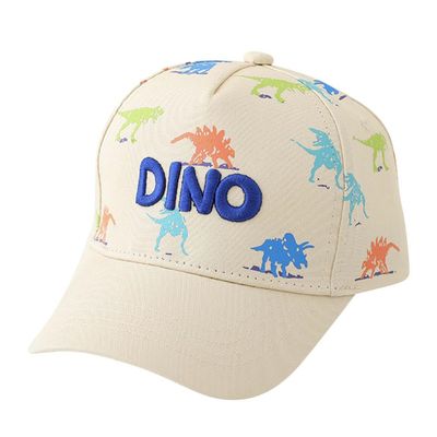 Kids Dinosaur Printed Baseball Cap, Adjustable Snapback Washed Distressed Vintage Retro Cotton Sun Hat for Boys Girls