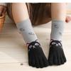 Pursuestar 2 Pairs Five Finger Toe Socks Athletic Casual Cartoon Animal Dog Cat Split Socks for Kids Boys Girls 3-12 Years view 4
