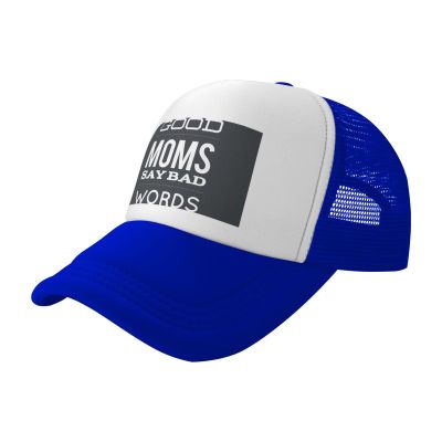 ADTEMP Good Moms Say Bad Words Unisex Adjustable Outdoor Adult Mesh Baseball Hat Truck Hat Sandwich Hat Blue