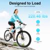 JAYGOVAN 26 Inch Folding Mountain Bike, 21 Speed Dual/Front Suspension Mens Mountain Bike with High Carbon Steel, Non-Slip Quick Release Tire Fork Folding Bicycle for Men Women view 2