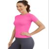 MathCat Short Sleeve Workout Tops for Women, Seamless Women's Compression Shirt, Yoga Running Athletic Shirts Soft Gym Tops Hot Pink view 4