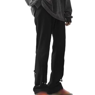 JEsilunmaMY Mens Hip Hop Casual Cargo Pants Fashion Street Straight Leg Trousers Relaxed Fit Lounge Bell-Bottoms Pants (Black,Small)