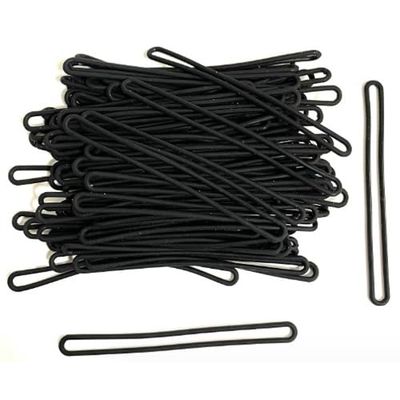 AKOAK 50 Pcs Plastic Travel Luggage Ring, Black Identification Tag Ring, PVC Name ID Clasp, Belt Name Clothing Price tag Ring, Duffel Bag ID Tag