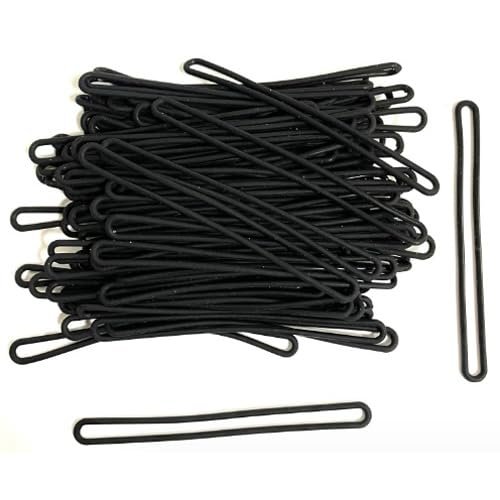 AKOAK 50 Pcs Plastic Travel Luggage Ring, Black Identification Tag Ring, PVC Name ID Clasp, Belt Name Clothing Price tag Ring, Duffel Bag ID Tag