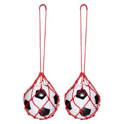 PATIKIL Solo Soccer Kick Net, 2 Pack Soccer Return Throw Training Net Football Training Aid Control Skills for Youth Adult Kicking Practice for 3, 4, 5 Ball Size, Red
