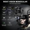 SUZLAZYR Night Vision Goggles Helmet Mounted, 1080P FHD Digital Infrared Night Vision Monocular for Adults, Photo and Video Shooting, WiFi/APP Connect, Black/White Green Image Color view 2