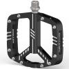 BUCKLOS MTB Flat Pedals Mountain Bike PedalsAdult Road Bicycle Pedals Aluminum Alloy Non-Slip Large Concave Platform Pedals for BMX, Downhill,AM, Enduro 9/16''Black view 1