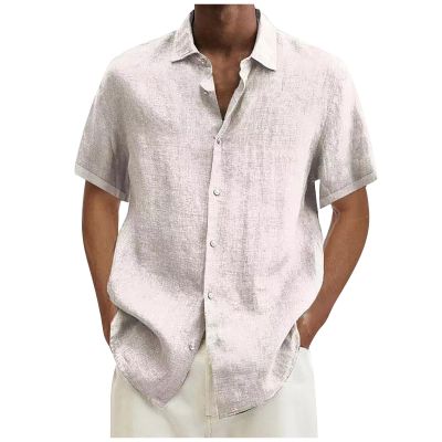 Button Down Shirt for Men Solid Color Short Sleeve Loose Fit Casual Tshirts Shirt Summer Lightweight Beach Shirt, Polo Shirt for Men T Shirts Mens Golf Shirts Hawaiian Shirt(White 1,3X-Large)